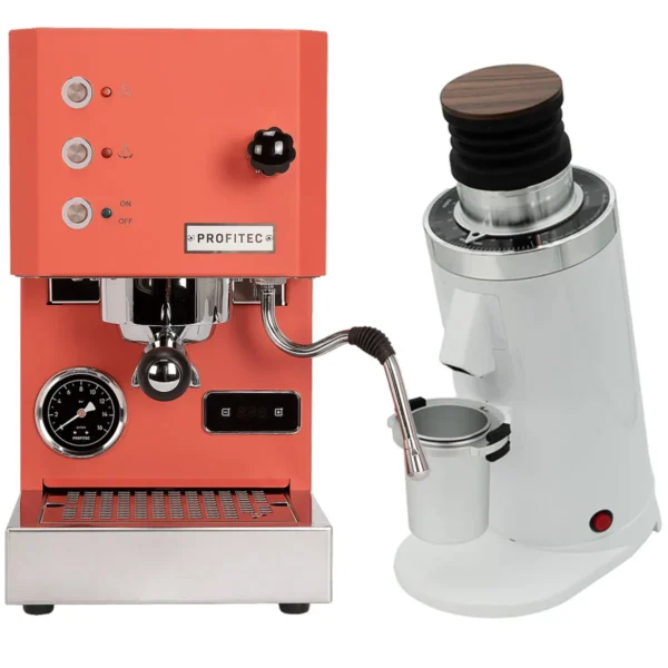 Profitec Go Red & DF64 Gen 2 - White Grinder Bundle