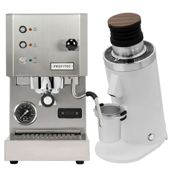 Profitec Go Stainless & DF64 Gen 2 - White Grinder Bundle