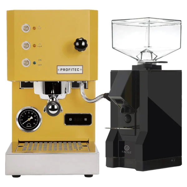 Profitec Go Yellow & Eureka Mignon Facile - Black Grinder Bundle