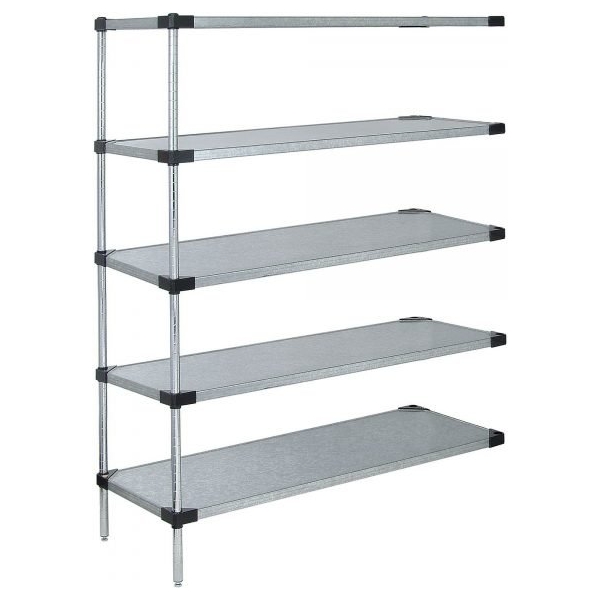 Quantum AD54-2460SG-5 5-Shelf Solid Galvanized Add-On Unit, 60in W x 24in D x 54in H