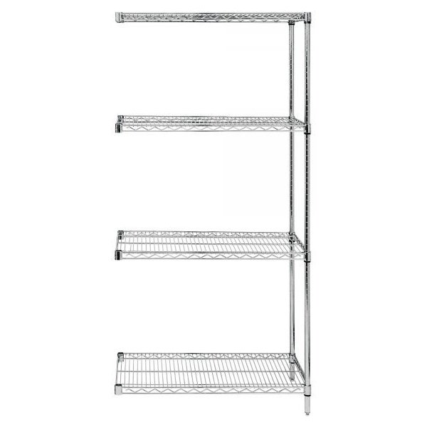 Quantum AD63-3042S 4-Shelf SS Wire Rack (63"H, 30"D x 42"W, Adder)