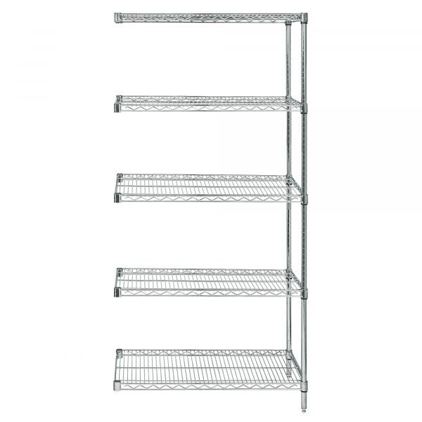 Quantum AD86-1260S-5 5 Shelf Stainless Wire Adder Unit 12in D x 60in W x 86in H 1 Quantum AD86-1260S-5 5 Shelf Stainless Wire Adder Unit 12in D x 60in W x 86in H