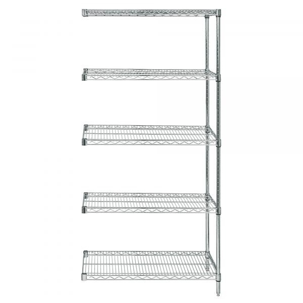 Quantum AD86-3042S-5 86in H Stainless Wire Adder Unit (30in D x 42in W, 5-Shelf) 1 Quantum AD86-3042S-5 86in H Stainless Wire Adder Unit (30in D x 42in W, 5-Shelf)