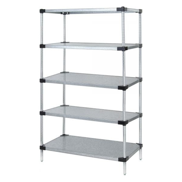 Quantum WR63-2172SG-5 5-Shelf Solid Galvanized Starter Unit, 72in W x 21in D x 63in H