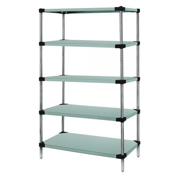 Quantum WRS5-74-1472SS 5-Shelf Solid SS (74"H, 14"D x 72"W, Starter)