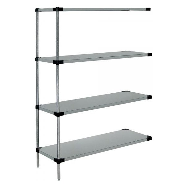 Quantum WRSAD4-74-1860SS 4-Shelf Solid SS (74"H, 18"D x 60"W, Add-On)