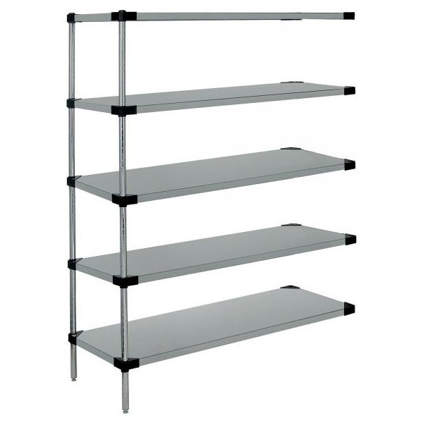 Quantum WRSAD5-63-2136SS 5-Shelf Solid SS (63"H, 21"D x 36"W, Add-On)