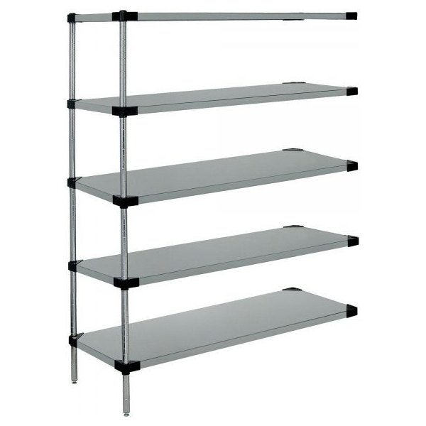 Quantum WRSAD5-86-1454SS 5-Shelf Solid SS (86"H, 14"D x 54"W, Add-On)