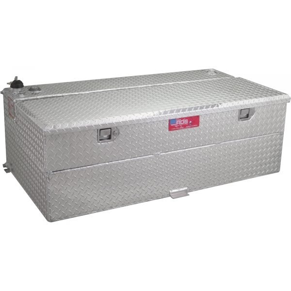 RDS 71799 Aluminum Transfer Fuel Tank/Toolbox Combo 95 Gal Rectangular Diamond Plate