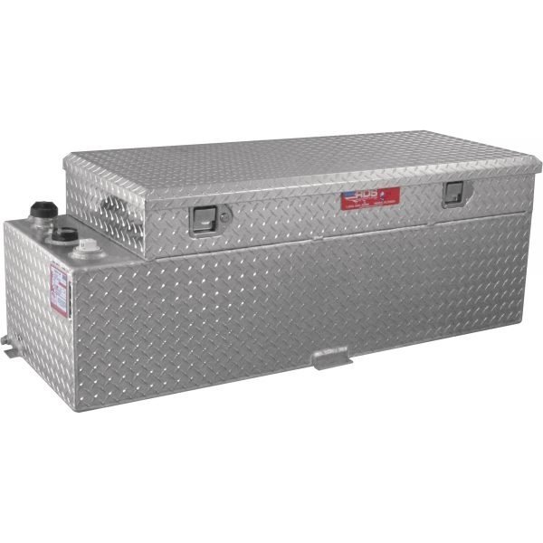RDS 72548 Aluminum Transfer Fuel Tank/Toolbox Combo 60 Gal Rectangular Diamond Plate