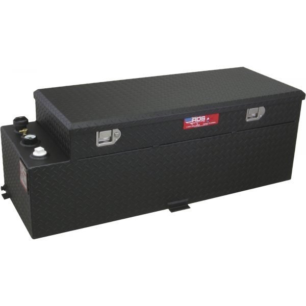 RDS 72548PC Aluminum Transfer Fuel Tank/Toolbox Combo 60 Gal Rectangular Black Diamond Plate