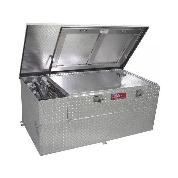 RDS 72855 Aluminum Transfer Fuel Tank/Toolbox Combo w/ GPI 8 GPM Pump 91 Gal Diamond Plate