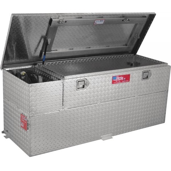 RDS 73326 Aluminum Transfer Fuel Tank/Toolbox Combo w/ GPI 8 GPM Pump 60 Gal Diamond Plate