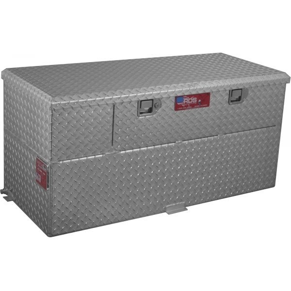 RDS 74724 Aluminum Transfer Fuel Tank/Toolbox Combo w/ 8 GPM Pump 50 Gal Diamond Plate