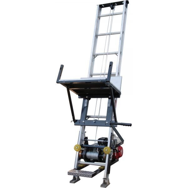 RoofZone 60043 Platform Hoist 400 lbs Cap (28 ft Lift, Lifan Gas Engine)