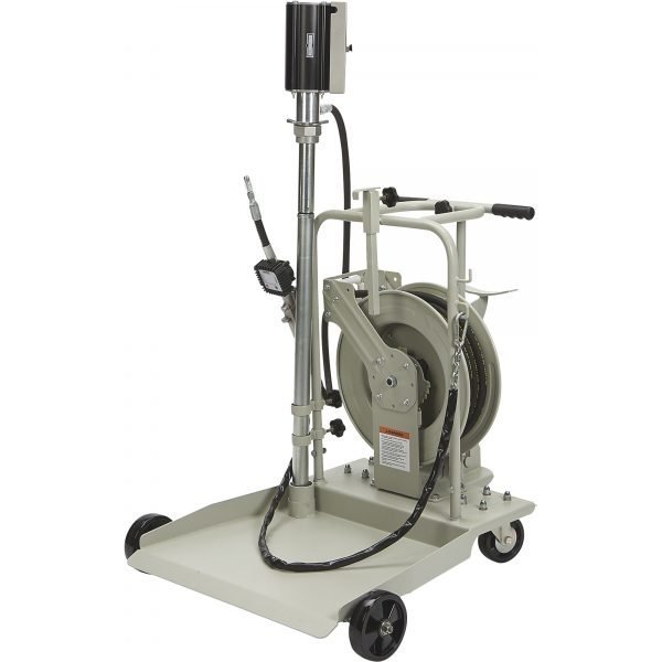 Roughneck Air-Operated 6.5:1 Oil Pump Kit w/ Cart and Hose Reel 4.7 GPM