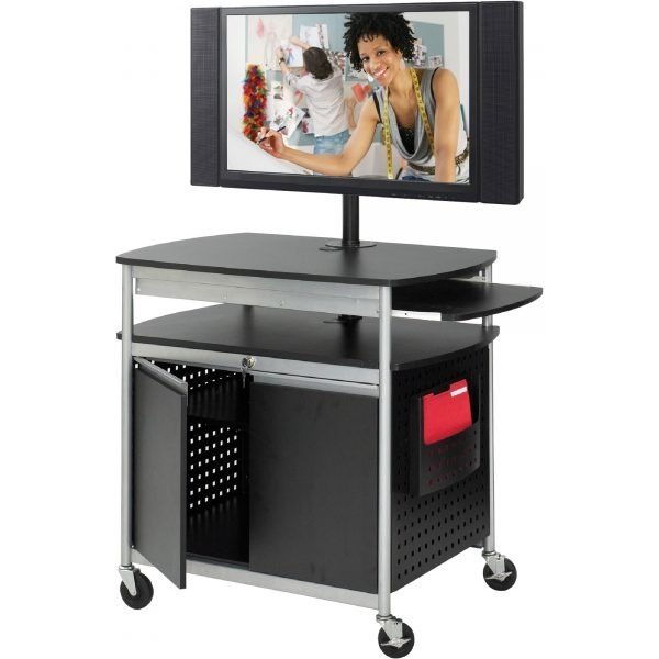 Safco 4335MH Rotating Display 48-Pocket Wood Mahogany