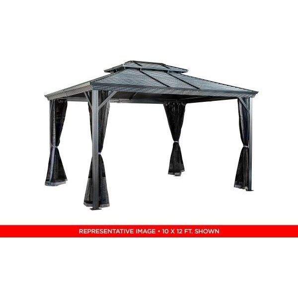 ShelterLogic Sojag 500-9165173 VENTURA II 10x10ft Square Hardtop Gazebo, Aluminum, Gray