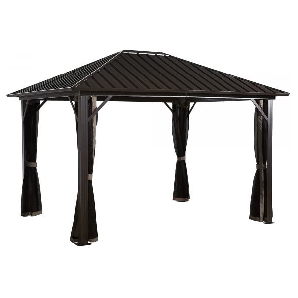 ShelterLogic Sojag Genova II 500-9165043 Gazebo 10x14 Hardtop Aluminum (Brown)