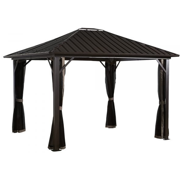 ShelterLogic Sojag Genova II 500-9165050 Gazebo 12x12ft Aluminum Square (Brown)