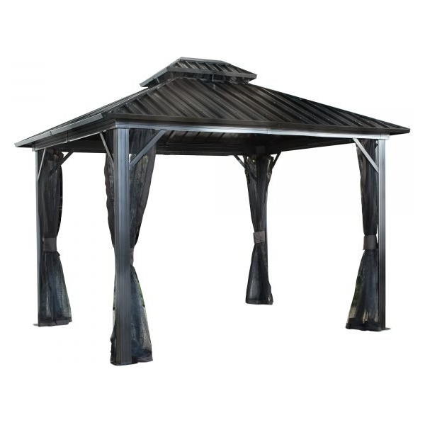 ShelterLogic Sojag Genova II 500-9165067 Gazebo 12x12ft Aluminum Square (Brown)