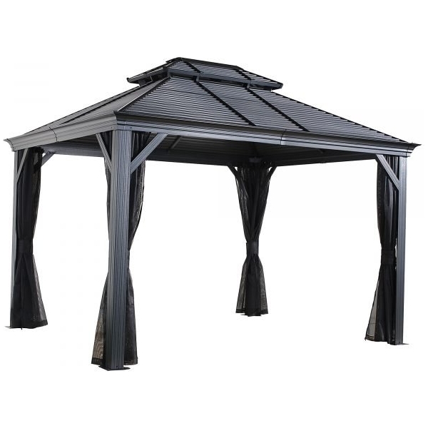 ShelterLogic Sojag Mykonos II 500-9165357 Gazebo 12x14ft Aluminum Rectangle (Gray)