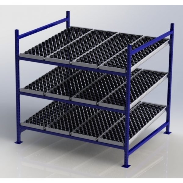 Unex CF99SW72603-S 72in W x 60in D Gravity Flow Skatewheel Rack Starter Kit, 3-Tier 1 Unex CF99SW72603-S 72in W x 60in D Gravity Flow Skatewheel Rack Starter Kit, 3-Tier