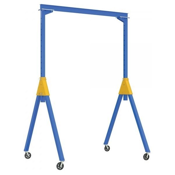 Vestil AHSN-2-15-10-VG Adj. Knockdown Gantry Crane (2000lb, 15ft Beam, V-Groove Casters)