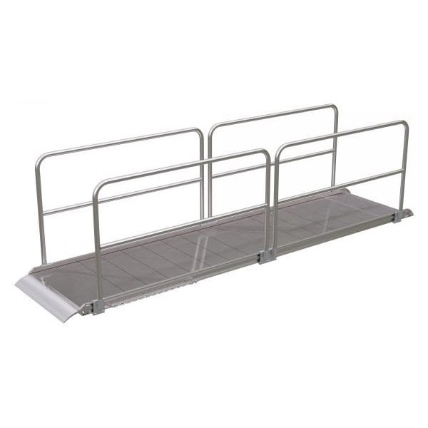 Vestil AWR-38-14A-HR 168in Aluminum Walk Ramp w/ Handrails 1600 Lb Cap.