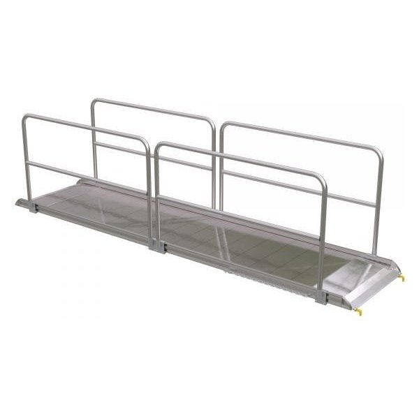 Vestil AWR-38-14B-HR 168in Aluminum Walk Ramp w/ Handrails 1600 Lb Cap.