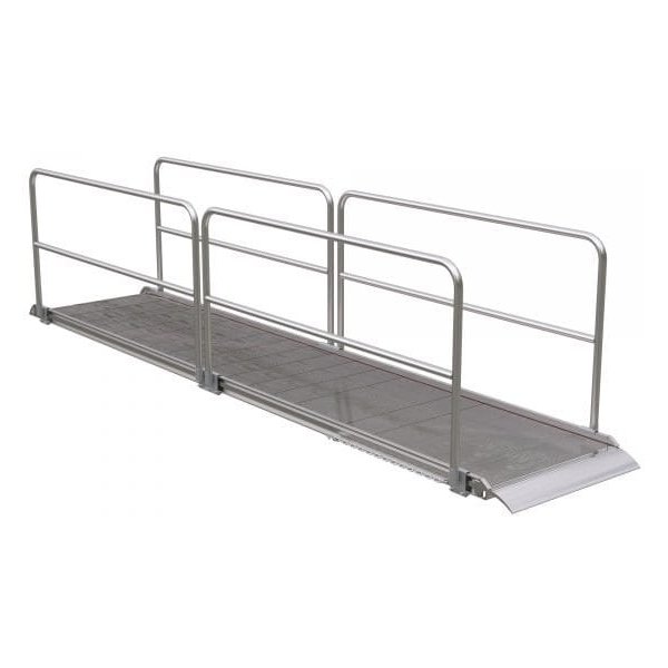 Vestil AWR-38-16A-HR 192in Aluminum Walk Ramp w/ Handrails 1000 Lb Cap.