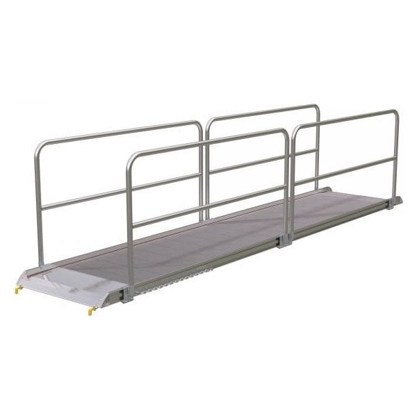 Vestil AWR-38-16B-HR 192in Aluminum Walk Ramp w/ Handrails 1000 Lb Cap.