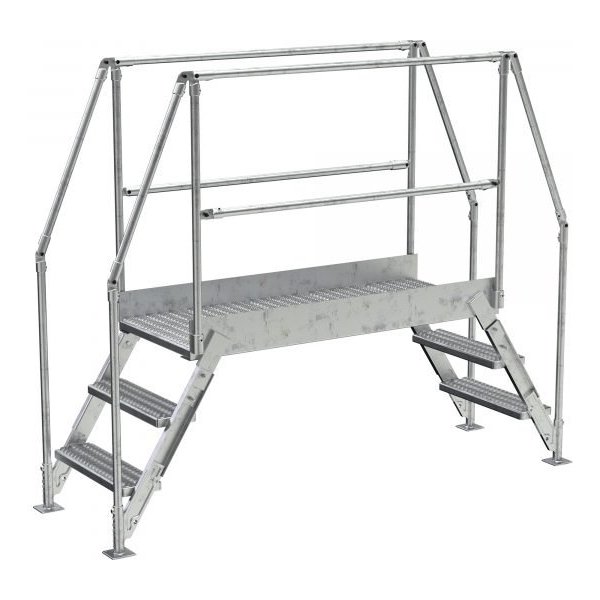 Vestil COL-AL-3-26-44 3-Step Aluminum Crossover Ladder (500 lbs, 30" Clearance)