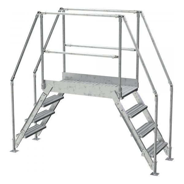 Vestil COL-AL-4-36-33 4-Step Aluminum Crossover Ladder (500 lbs, 40" Clearance)