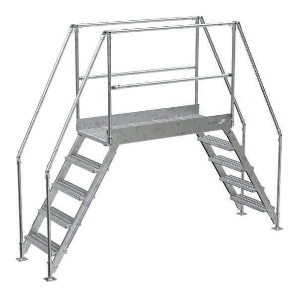 Vestil COL-AL-5-46-44 5-Step Aluminum Crossover Ladder (500 lbs, 50" Clearance)
