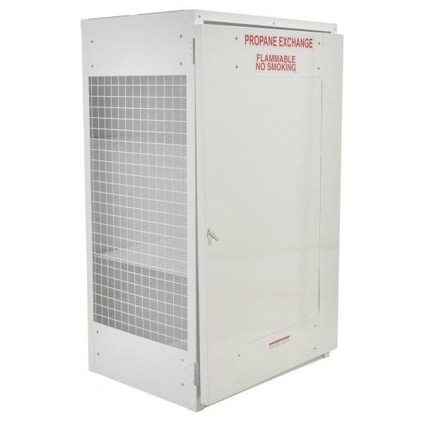 Vestil CYL-EX-18-S 18-Cylinder Cabinet w/ Solid Door (Exterior Use, White)