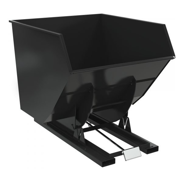 Vestil D-350-HD-BLK-SG Heavy Duty Self-Dumping Steel Hopper (6000lb, 3.5 Cu. Yd., Black)