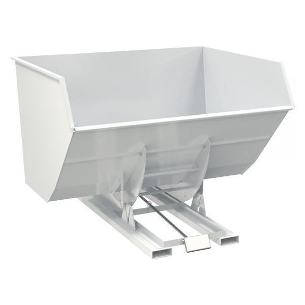 Vestil D-500-HD-WHT Heavy Duty Self-Dumping Hopper (6000lb, 5 cu. yd., White)