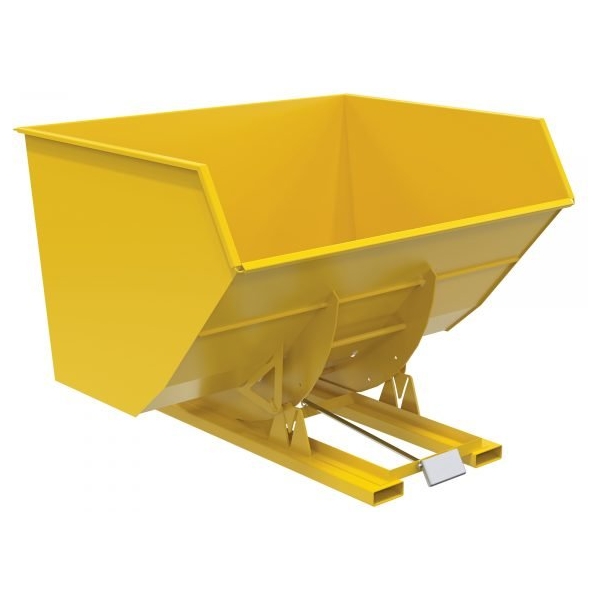 Vestil D-500-HD-YEL Heavy Duty Self-Dumping Hopper (6000lb, 5 cu. yd., Yellow)