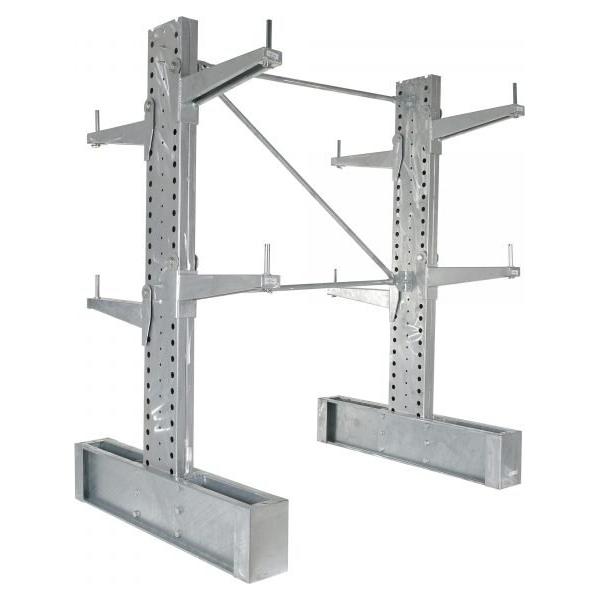 Vestil HDU-C-8-24-G-SET 8ft H Galvanized Heavy-Duty Cantilever Starter Kit (24in Arms)