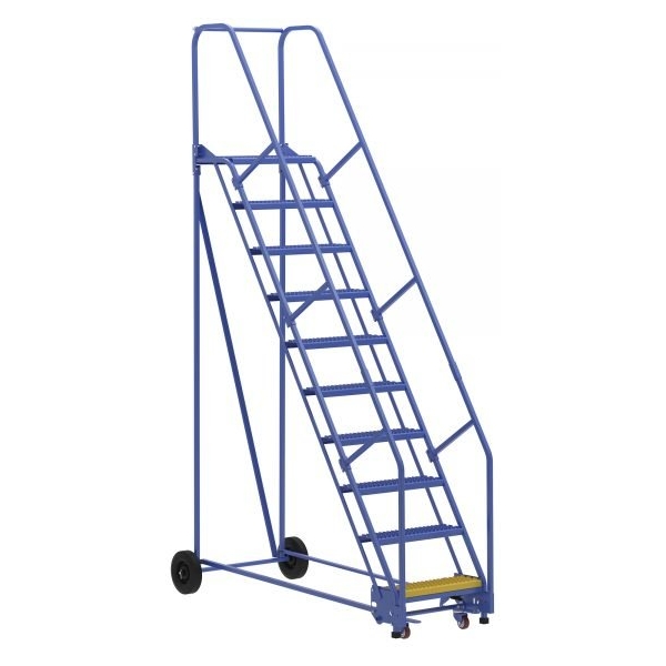 Vestil LAD-10-14-G 10-Step Grip Strut Warehouse Ladder (130" H)