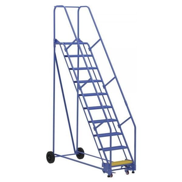 Vestil LAD-10-14-P 10-Step Perforated Warehouse Ladder (130" H)