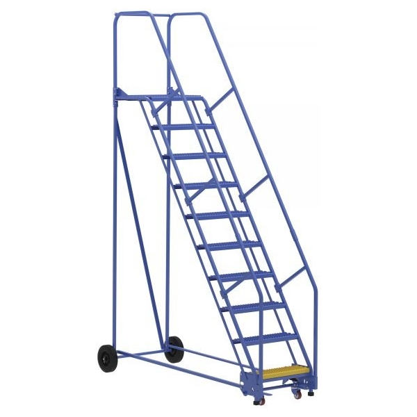 Vestil LAD-10-21-G 10-Step Grip Strut Warehouse Ladder (130" H)