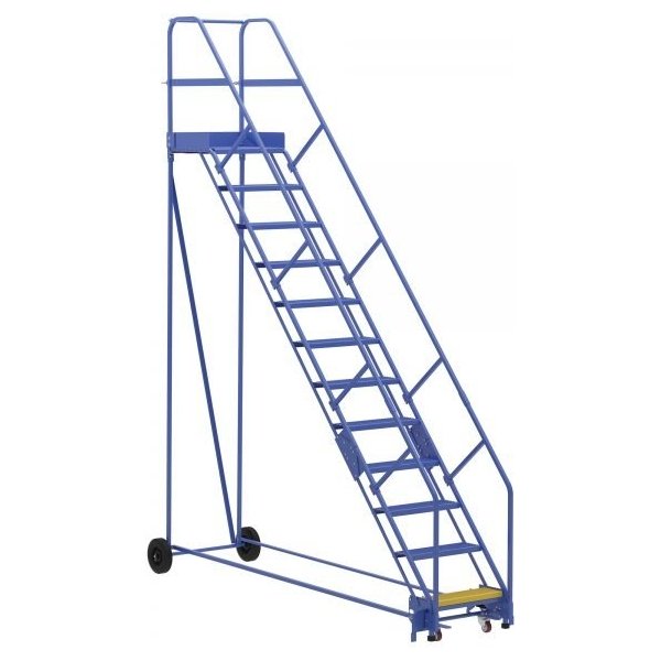 Vestil LAD-12-21-P-EZ 12-Step Perforated Warehouse Ladder w/ Easy Roll (156" H)
