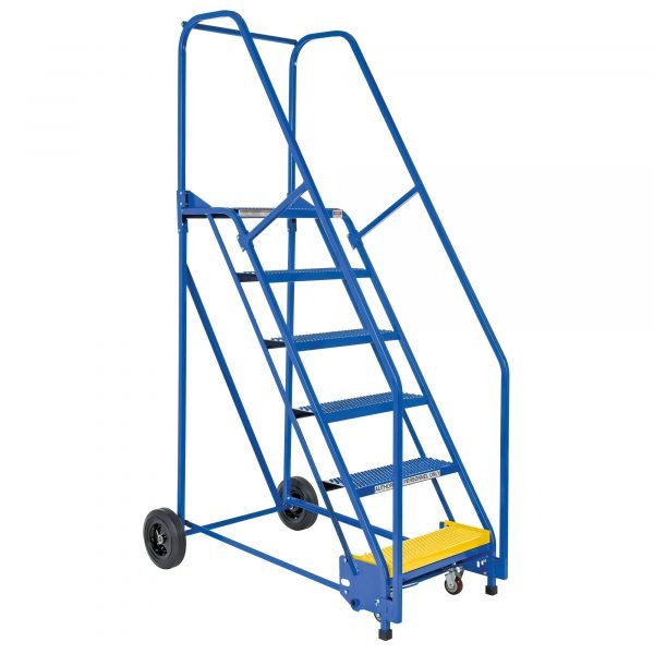 Vestil LAD-6-14-P 6-Step Perforated Steel Warehouse Ladder (90" H) 1 Vestil LAD-6-14-P 6-Step Perforated Steel Warehouse Ladder (90" H)