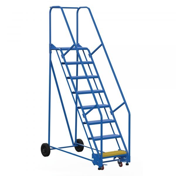 Vestil LAD-8-14-G 8-Step Grip Strut Steel Warehouse Ladder (110" H) 1 Vestil LAD-8-14-G 8-Step Grip Strut Steel Warehouse Ladder (110" H)