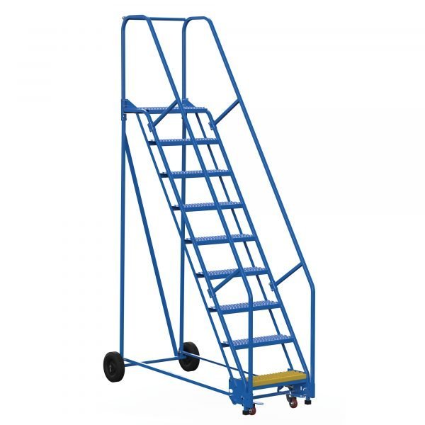 Vestil LAD-9-14-G 9-Step Grip Strut Steel Warehouse Ladder (120" H) 1 Vestil LAD-9-14-G 9-Step Grip Strut Steel Warehouse Ladder (120" H)