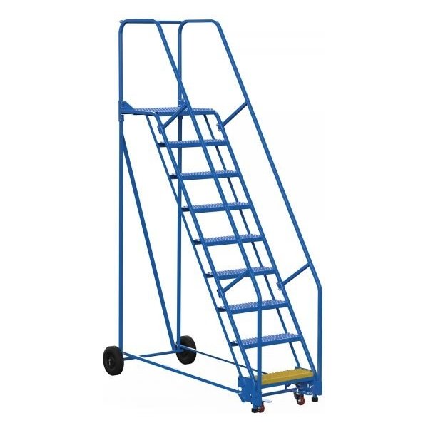 Vestil LAD-9-21-G 9-Step Grip Strut Steel Warehouse Ladder (120" H)