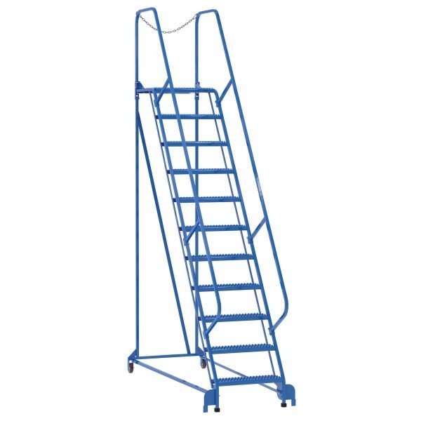 Vestil LAD-MM-11-G 11-Step Grip Strut Steel Maintenance Ladder (140" H)