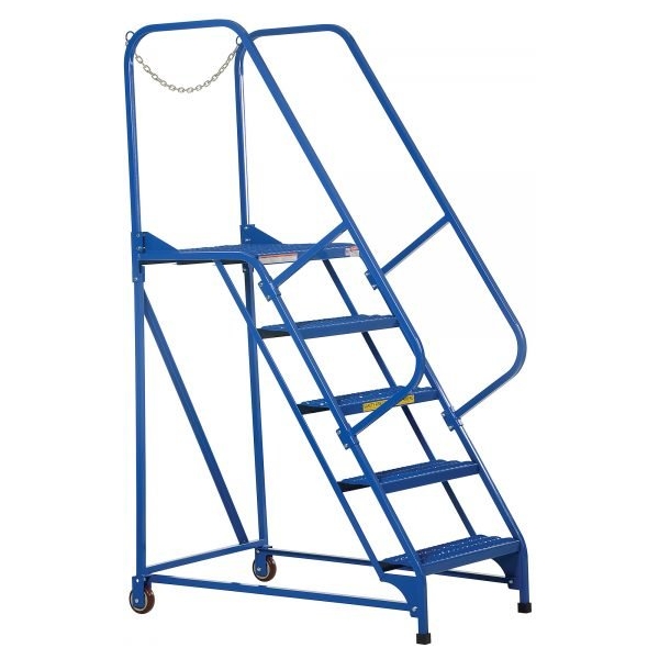 Vestil LAD-MM-5-G 5-Step Grip Strut Steel Maintenance Ladder (80" H)